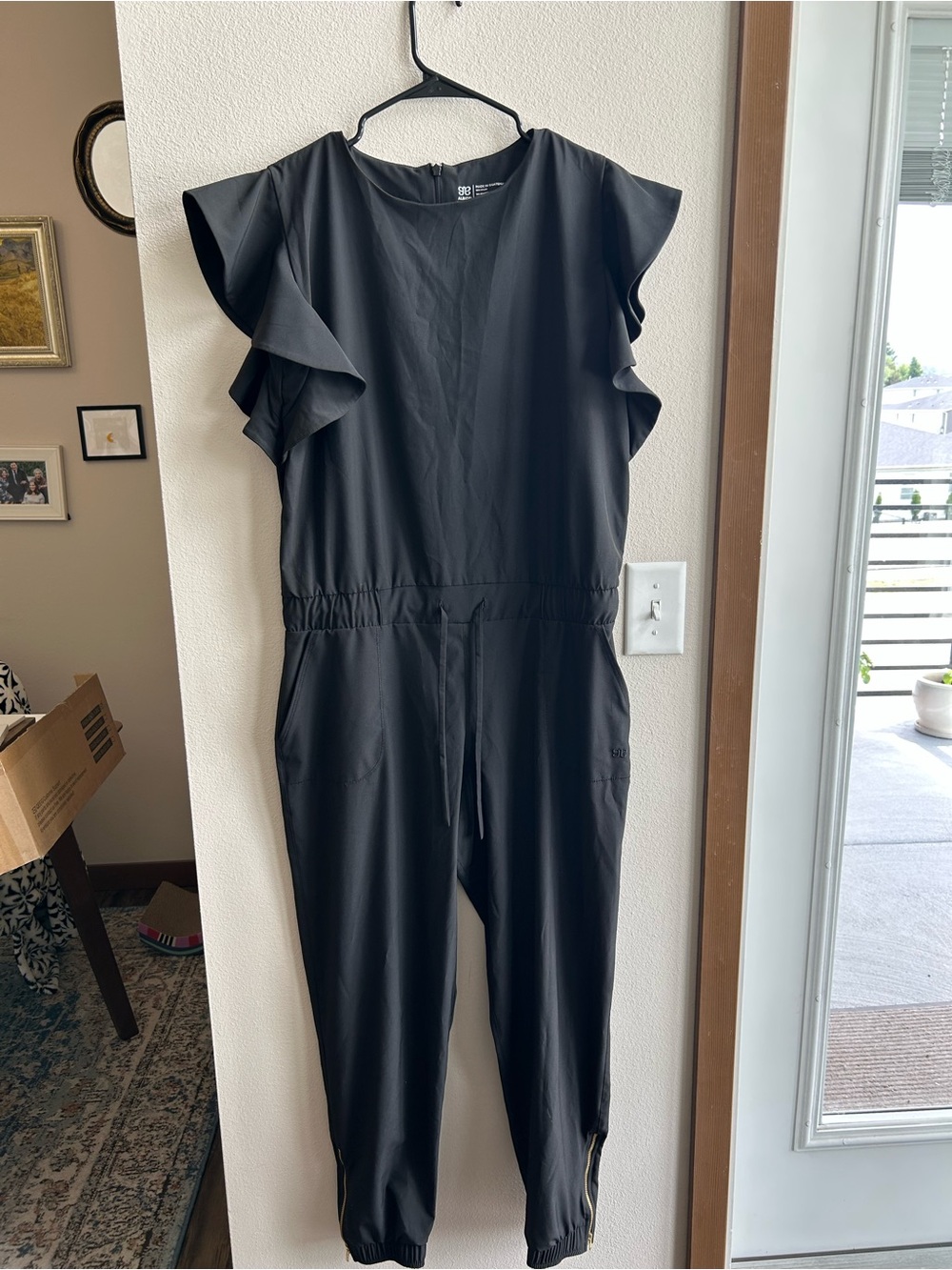NWOT Albion Black Flutter-Sleeve Jumpsuit Size M